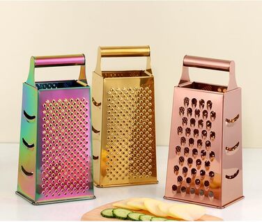 Нержавійна тертка YDware для овочів, квадратна, 23,7 см, рожеве золото