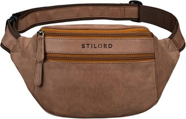 STILORD 'Marian' поясна сумка з натуральної шкіри вінтаж для чоловіків та жінок. Поясна/Hüfttasche для телефону, косметики, камери. Cognac (коньячний) колір. Оригінальний дизайн для подорожей, вечірок, концертів та фестивалів.