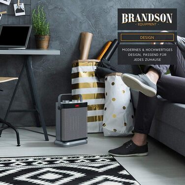 Теплова гармата Brandson: обігрівач повітря 1800 Вт з функцією вентиляції, осциляцією та захистом від перегріву