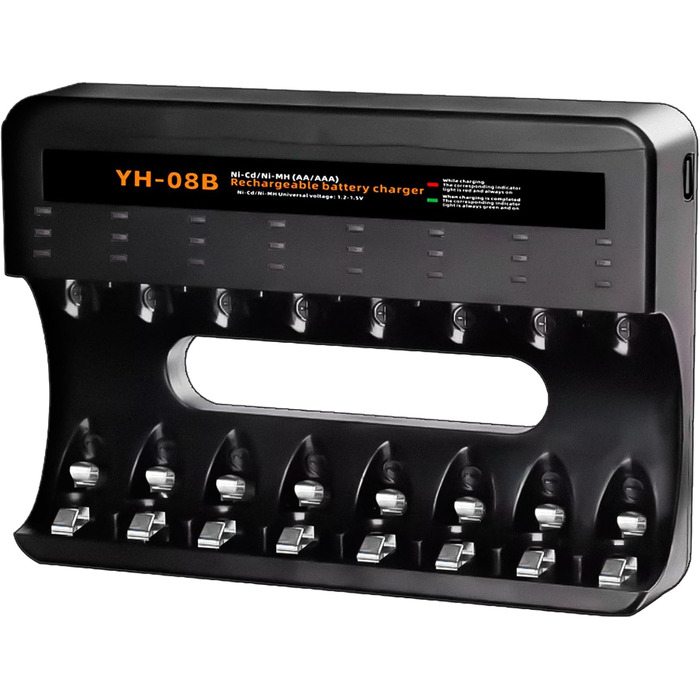 Зарядний пристрій для акумуляторів AA/AAA 8 слотів - розумний зарядний пристрій для NI-MH/NI-CD акумуляторів