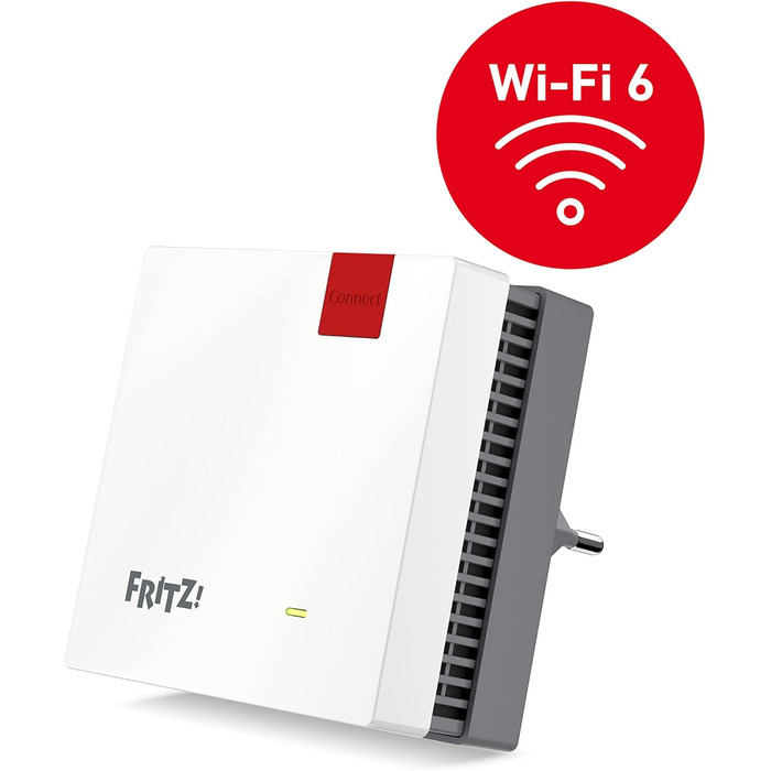 Повторювач Wi-Fi AVM FRITZ!Repeater 1200 AX International, Mesh, Wi-Fi 6, до 2400 Мбіт/с (5 ГГц), до 600 Мбіт/с (2.4 ГГц), точка доступу Wi-Fi, WPS, міжнародна версія