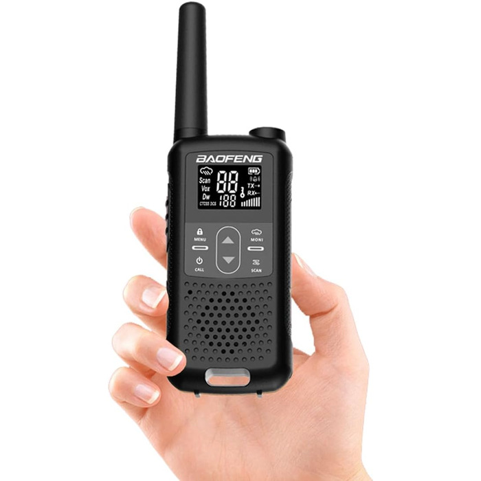 Baofeng GT-22, license-free PMR 446 Walkie Talkie Set, professional radio, up to 3km range, 16 channels, rechargeable radio with headset (2 pieces)