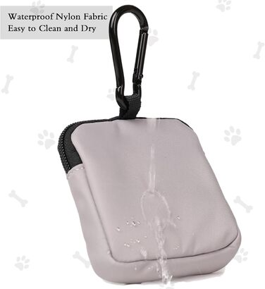 Сумка для ласощів для собак COOWONE з кликером для дресирування, водонепроникна, з карабіном, для прогулянок, утримувач для пакетів для вигулу собак, чорна та сіра