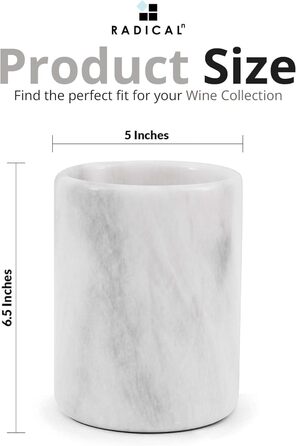 Radicaln Marble Wine Cooler Oceanic 16.5cm - Handcrafted Drink Chiller for Bar Accessories, Wine & Champagne Cooler - Wine Bottle Holder for Bar Decor