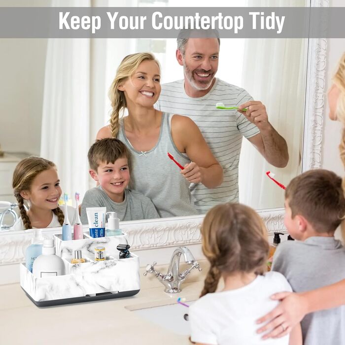 Підставка для зубних щіток, органайзер для ванної кімнати з 6 відділеннями, електрична, з дренажними отворами, для сім'ї
