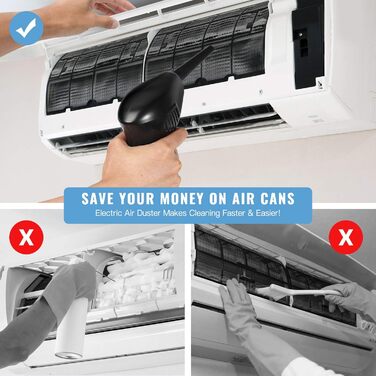 Електричний пилосос Fulluky для чищення ПК, ноутбуків, меблів та авто. Air Duster з акумулятором 15000mAh та LED-ліхтариком