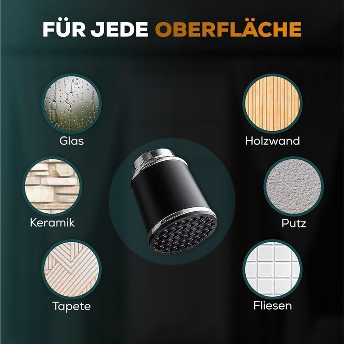 Штанга для штор Ø 32 мм, без свердління - для душу, вікна, кімнати, кухні (370-420 см, Чорний)