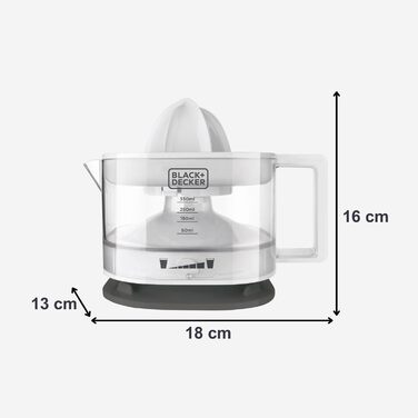 Електрична соковитискачка для цитрусових BLACK+DECKER BXCJ350E, 350W, нержавіюча сталь, регулятор м'якоті, 2 насадки