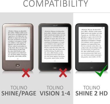 Чохол-книжка kwmobile для Tolino Shine 2 HD - квітковий принт (Pusteblume Love, білий, чорний)