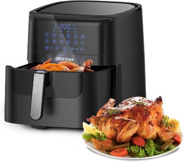 Фритюрниця повітряна GRIFEMA GC2001 6.5L, 1800W з LED-дисплеєм та 12 програмами