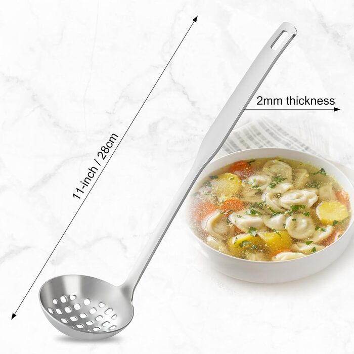 Набір кухонних аксесуарів Pleafind 4 шт. з нержавіючої сталі: ложка для супу, вінчик, шумовка, лопатка для воку