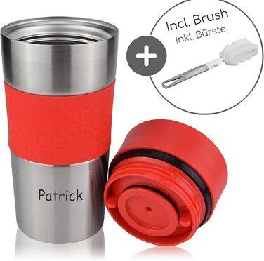 Термокружка Milu 450 мл з нержавіючої сталі, ізольована, для кави з собою, без витоку, автокружка з подвійними стінками, червона