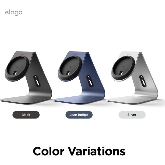 Підставка для зарядки MagSafe Elago MS4, Алюмінієва, сумісна з iPhone 17/16/15/14/13/12, Standby Mode (iOS 17), чорний [Зарядний пристрій не входить до комплекту]