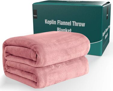 Плед KEPLIN з фланелі, великий накид, ковдра, м'який, затишний та пухнастий, з мікрофібри, для ліжка та ковдри, ідеальний для дорослих та дитячих кімнат (150 x Queen, персиковий)