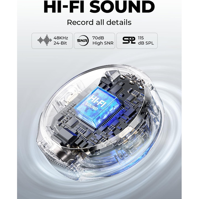 Hollyland Lark M2 бездротовий петличний мікрофон для iPhone 15/16/17 та Android, 300м радіус дії, Hi-Fi звук, шумозаглушення, 30 годин роботи, міні-мікрофон для відео (2TX + USB-C RX + чохол для зарядки) (Камера (2TX+1RX), Чорний)