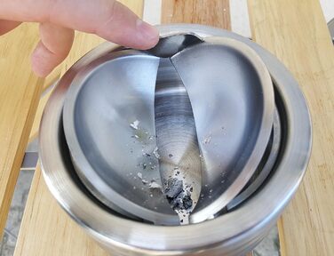 Попільничка з кришкою Bambelaa, нержавіюча сталь, для бару, 1 шт.