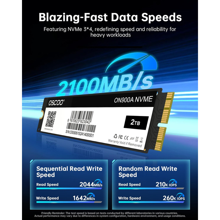 SSD 2TB NVMe PCIe Gen3.0x4 для Mac (2013-2018) - Швидкість до 2000 МБ/с читання, 1600 МБ/с запису