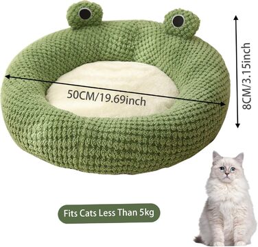 Килимок для кота з капюшоном у вигляді жаби, м'який, круглий, знімний, для зими та осені, антиковзаючий, з підкладкою, милий, мультяшний, теплий