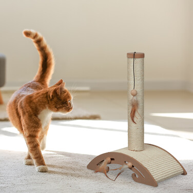 Relaxdays Scratching Post with Scratching Board & Toy
