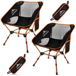 Складний стілець для кемпінгу помаранчевого кольору, вантажопідйомність 130 кг, портативний, легкий для пікніка, риболовлі, саду, походу