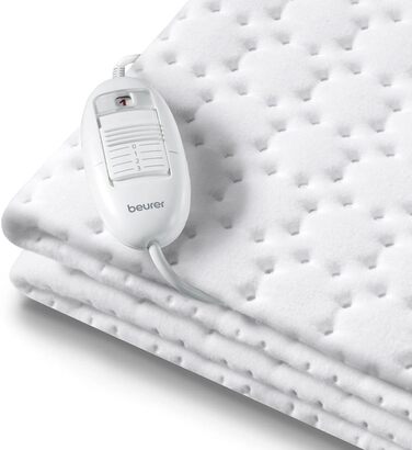 Електрична ковдра Beurer UB 74 з підігрівом, автоматичним вимкненням та захистом від перегріву. Розмір 200 x 100 см, 3 температурні режими, пральна, зональний підігрів