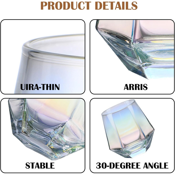 Набір келихів для вина без ніжки CUKBLESS, 284 мл, 4 шт. Келихи для вина, коктейлів, віскі, шампанського