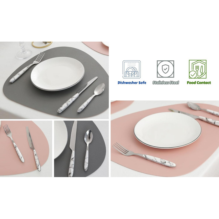 Набір столових приборів Exzact Rostfrei Stahl, мармур, нержавіюча сталь, 24 штуки