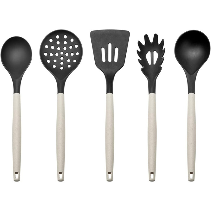 Набір ножів Karaca Gusto 12 предметів з дощечкою та кухонними аксесуарами, з нержавіючої сталі, ергономічні ручки, чорний (кремовий)