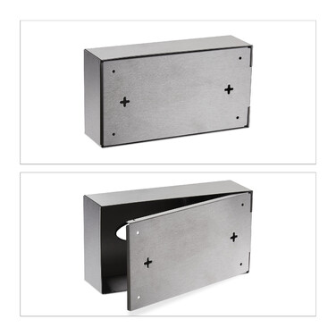 Relaxdays Cosmetic Tissue Box, Stainless Steel, Silver