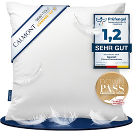 Подушка CALMONT з 3-х камер, 80x80 см, майже 100% пуху, гіпоалергенна, дихаюча, довговічна, для здорового сну