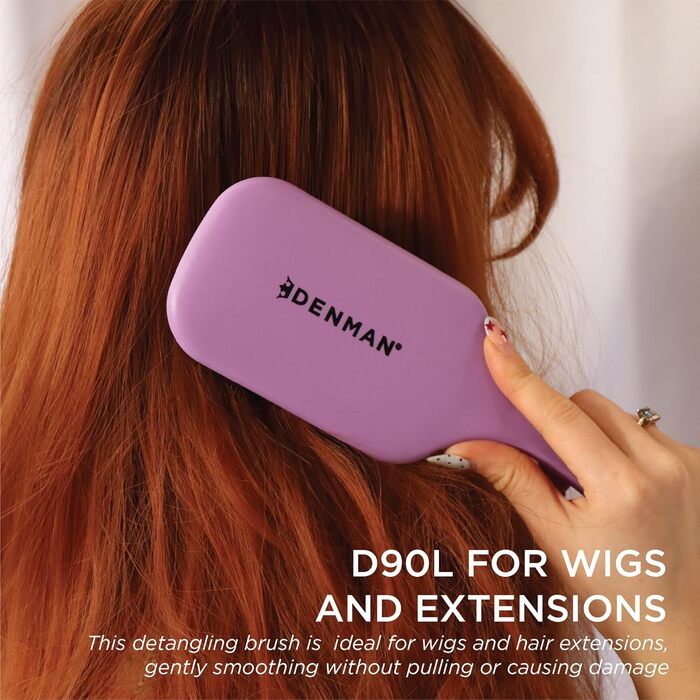 Щітка для волосся Denman D90L Tangle Tamer Ultra: розплутування та догляд за довгим волоссям, нейлонові щетинки, фіолетовий колір