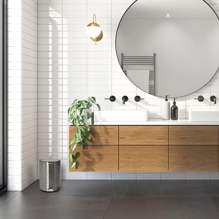 Сміттєвий кошик для ванної YourCasa 5Л з нержавіючої сталі з кришкою Softclose, сріблястий