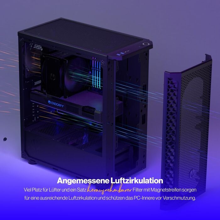 Корпус для ПК ENDORFY Signum 300 Solid з сітчастою передньою панеллю, 120 мм вентилятор, фільтри проти пилу, ATX