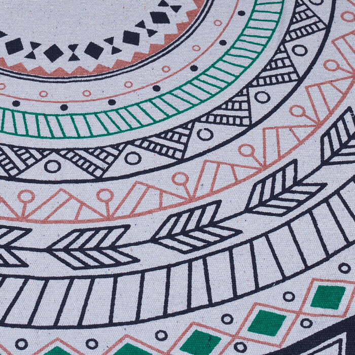 Relaxdays Round Rug with Mandala Design
