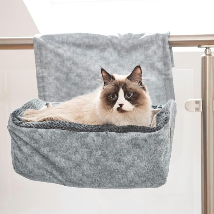 Heated Cat Bed | Suitable for Large Cats | Cat Bed Heater Hanging Cave Cat Cat Heater Hammock Radiator Bed Cats Heated Cat Bed Cat XXL (Light Gray)