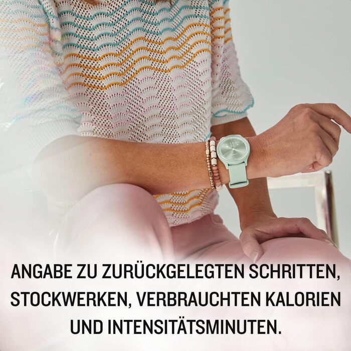 Garmin vívomove Sport - смарт-годинник з аналоговими стрілками та сенсорним дисплеєм. Функції спорту та здоров'я, сповіщення зі смартфона та до 5 днів роботи від акумулятора. Колір: м'ятний