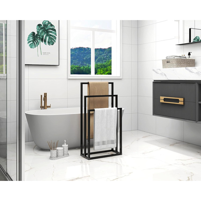 Сумка-організатор для рушників JURMERRY - три відділення, чорний колір, аксесуар для ванної кімнати