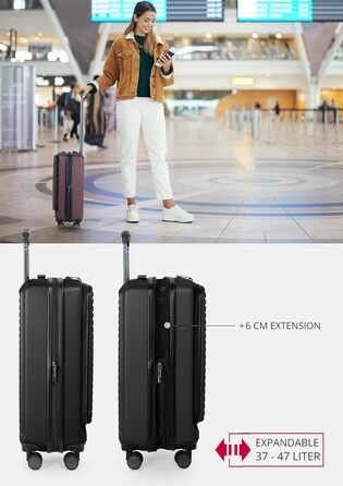 Чохол для багажу Hauptstadtkoffer Mitte - великий, жорсткий, з TSA, 4 колеса, 77 см, 130 літрів (Чорний)