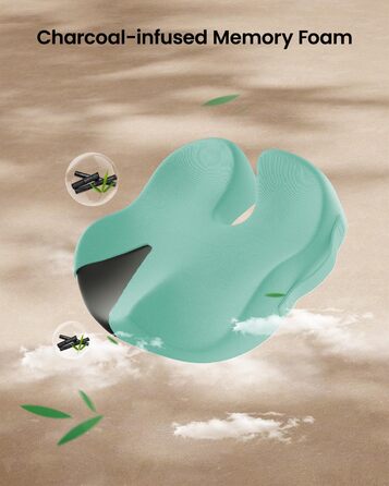 Ортопедична подушка для сидіння ProtoArc для офісного крісла, ергономічна подушка для куприка з піною з пам'яті, рівномірний розподіл тиску, подушка для куприка для повсякденного комфорту для інвалідного візка, авто (М'ятно-зелений, великий)