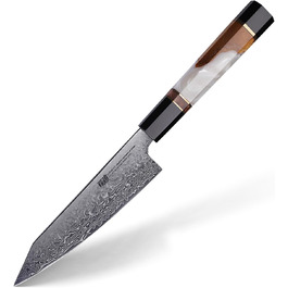 Японський ніж Kiritsuke FINDKING 9 дюймів (серія BLACK-ROSE), ніж для професійних та домашніх кухарів, ніж з дамаської сталі, овочевий ніж 5 дюймів