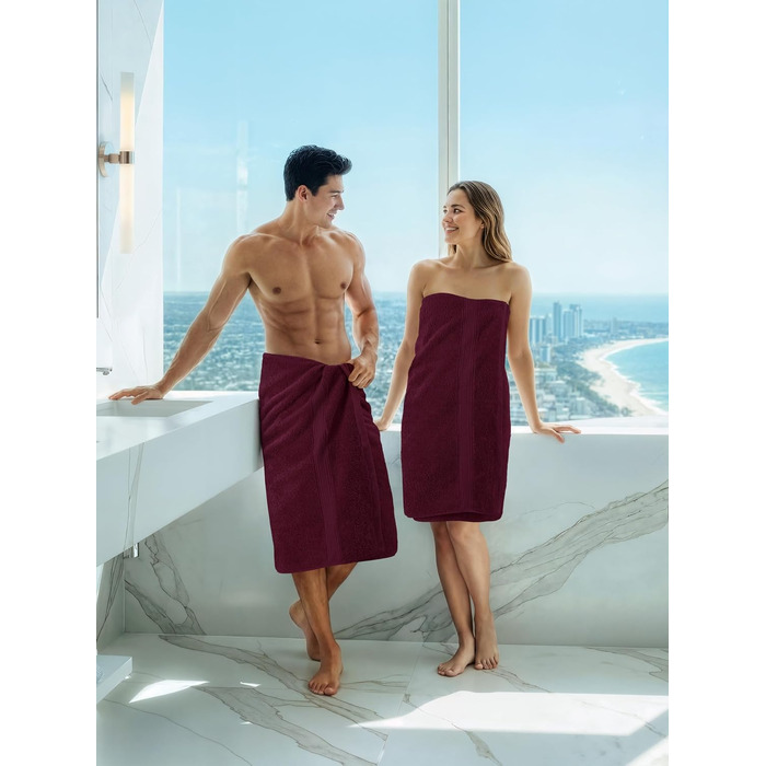 Набір банних рушників Utopia Towels, 100% бавовна, преміум якість 600 г/м², гігроскопічні та м'які, бордовий колір (4 шт.)