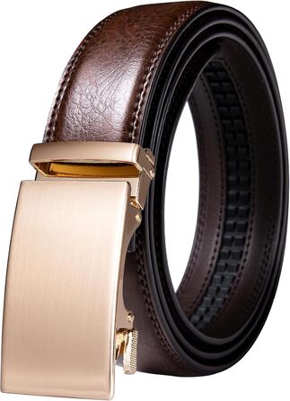 Чоловічий шкіряний ремінь Barry.Wang чорного кольору з 3 автоматичними пряжками, регульований бізнес-пояс (130 см), у подарунковій коробці