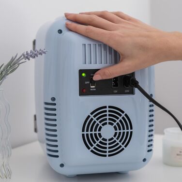 Міні холодильник Flamingueo Mini - 4L, 12V/220V, блакитний. Для догляду за шкірою, охолодження та нагрівання