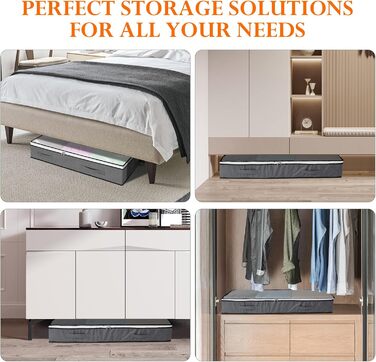 Коробки для зберігання під ліжко AiQInu (2 шт.) 100x50x18 см, складні, з вікном, для одягу, ковдр, постільної білизни