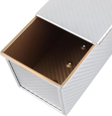 FUNSUEI Toast Bread Baking Pan 1kg, Bread Baking Pan with Lid, Loaf Pan for Toast and Cakes, Silver, 34 x 13.5 x 12 cm