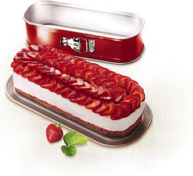 Форма для випічки Tefal Delibake з кришкою, 30x11 см, червоно-сіра - антипригарна форма для кексів та пирогів