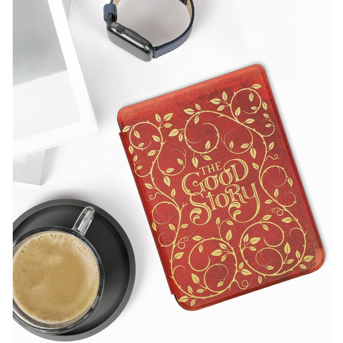 Чохол-книжка kwmobile для Kobo Clara 2E / Tolino Shine 4 - з візерунком єгипетських ієрогліфів (золото, чорний, темно-синій, жовтий)