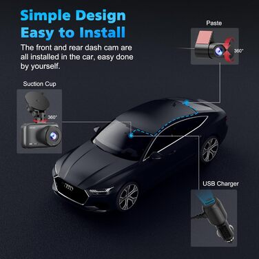 Відеореєстратор Dashcam 4K Dual з CPL фільтром, WiFi, 64GB SD, IPS 3