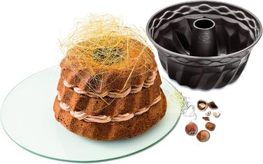 Dr. Oetker Gugelhupf Ø 22 cm, round baking tin from the Back-Edition series made of steel, Bundt tin with non-stick coating (color: brown), quantity: 1 piece