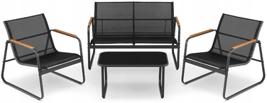 Комплект садових меблів зі сталі GRÖNER Outdoor ThinKING, чорний, 4 предмети